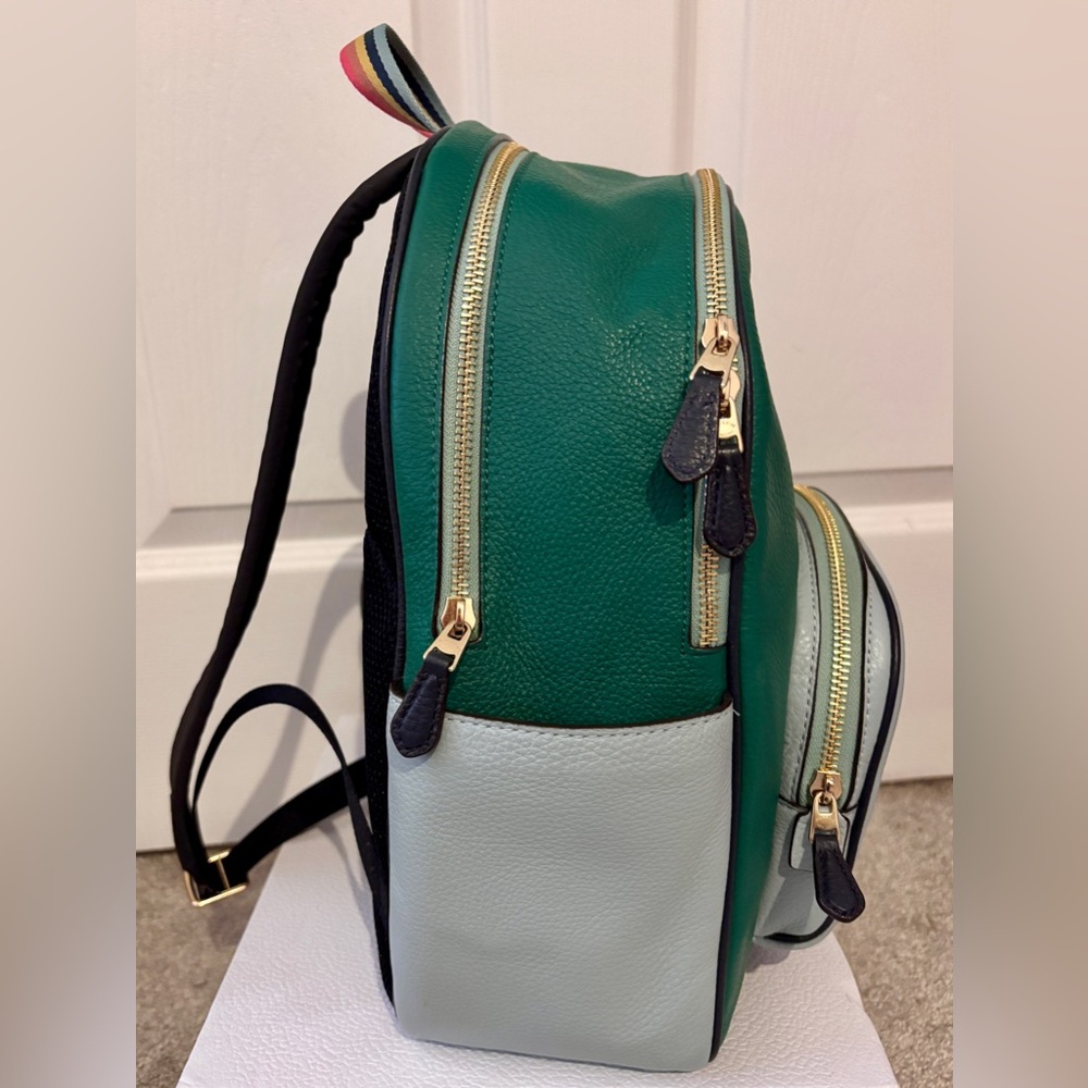 Coach Two-Tone Green and Blue Backpack - Picture 2 of 9